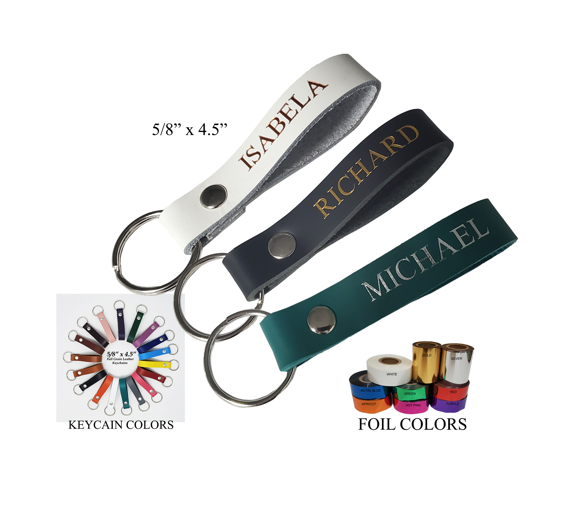 personalized keyrings foil stamped