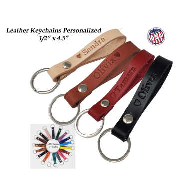 personalized leather keychains-hot stamped
