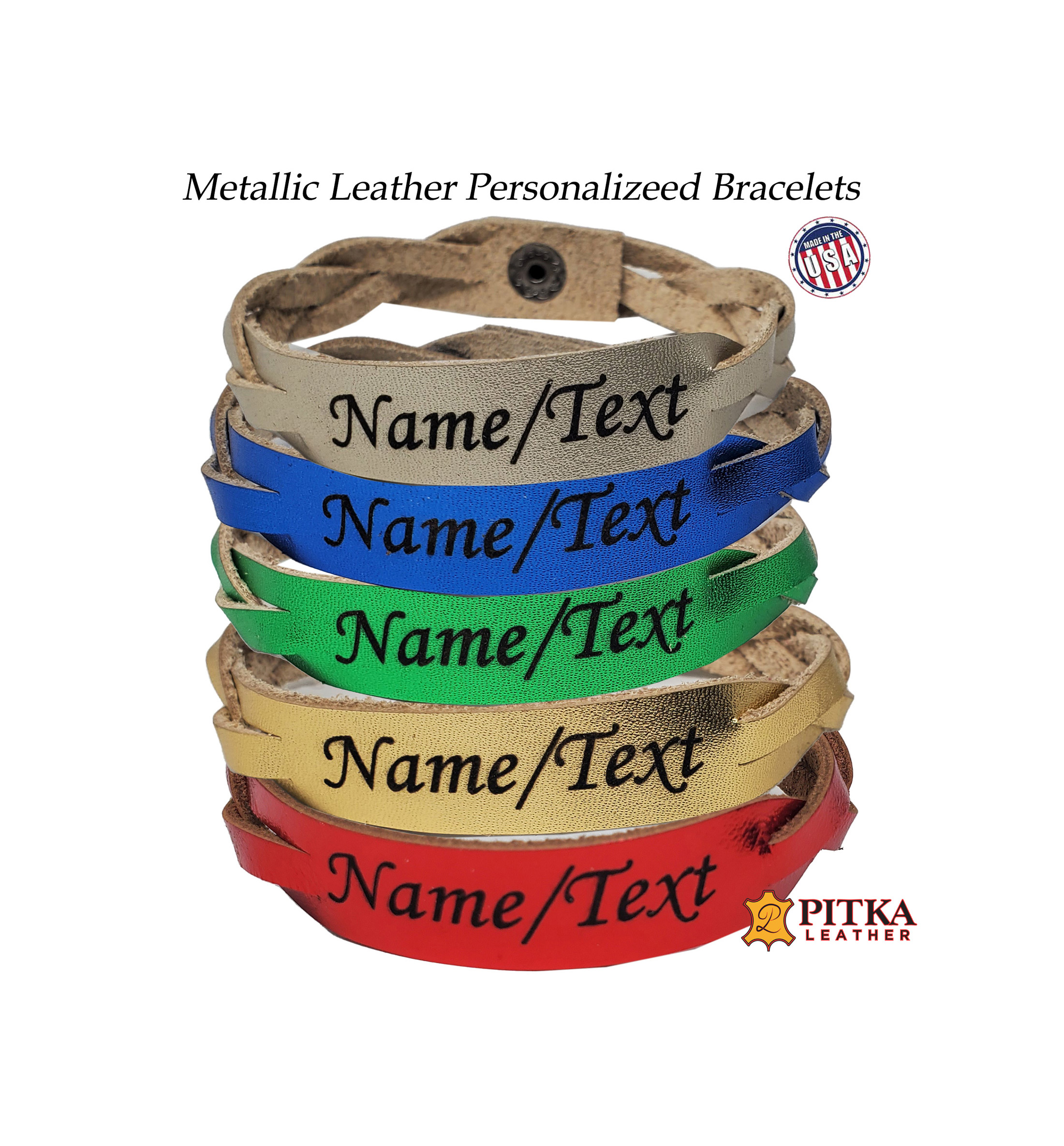 mystery braid leather bracelets personalized